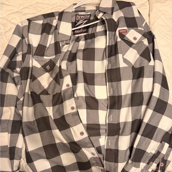 DIXXON Men's Plaid Button Down Shirt - Orange and Gray - Picture 4 of 4